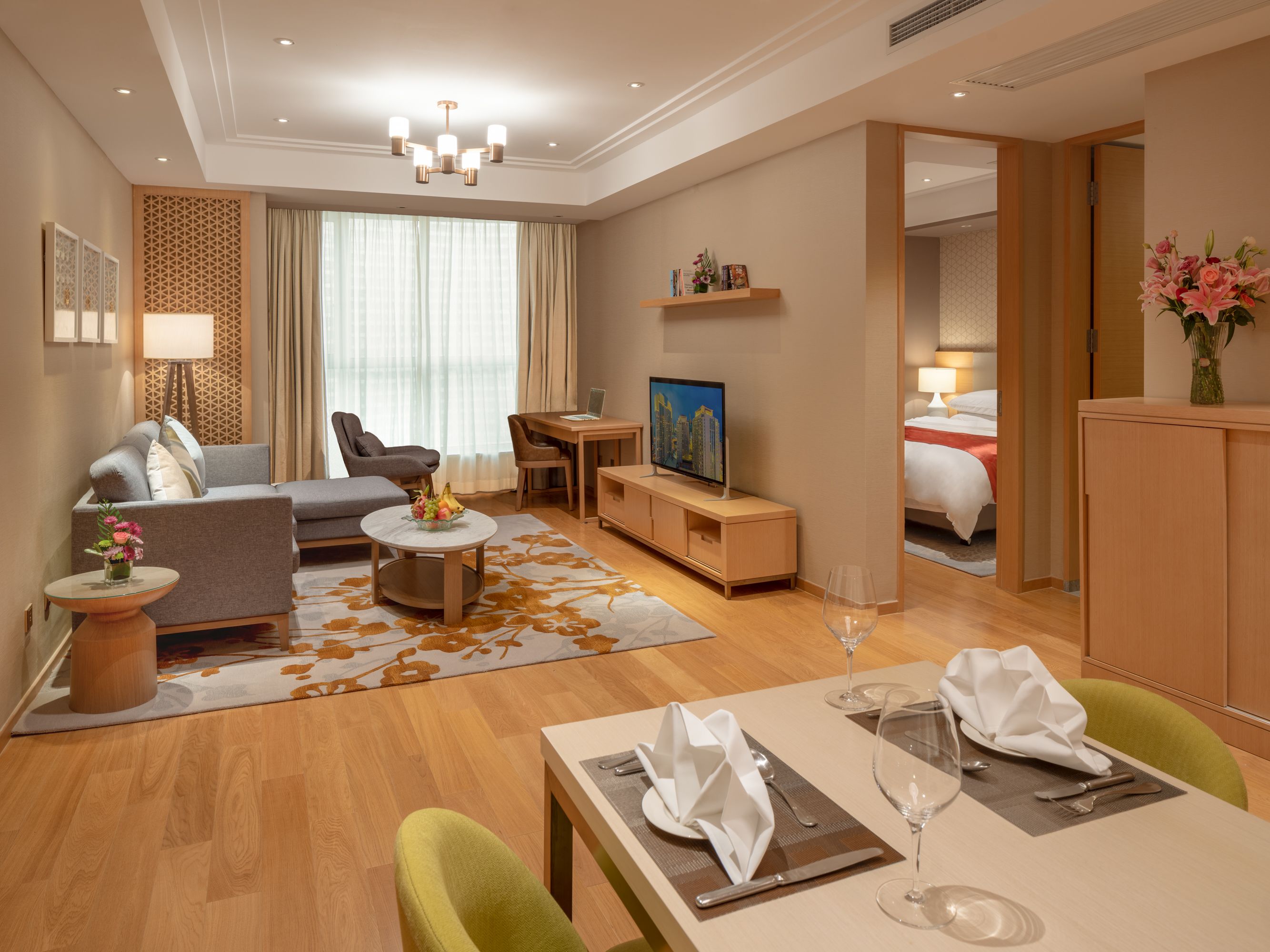 公寓客房一室 | 客廳 | 37 吋LCD 電視連衛星電視頻道、電視