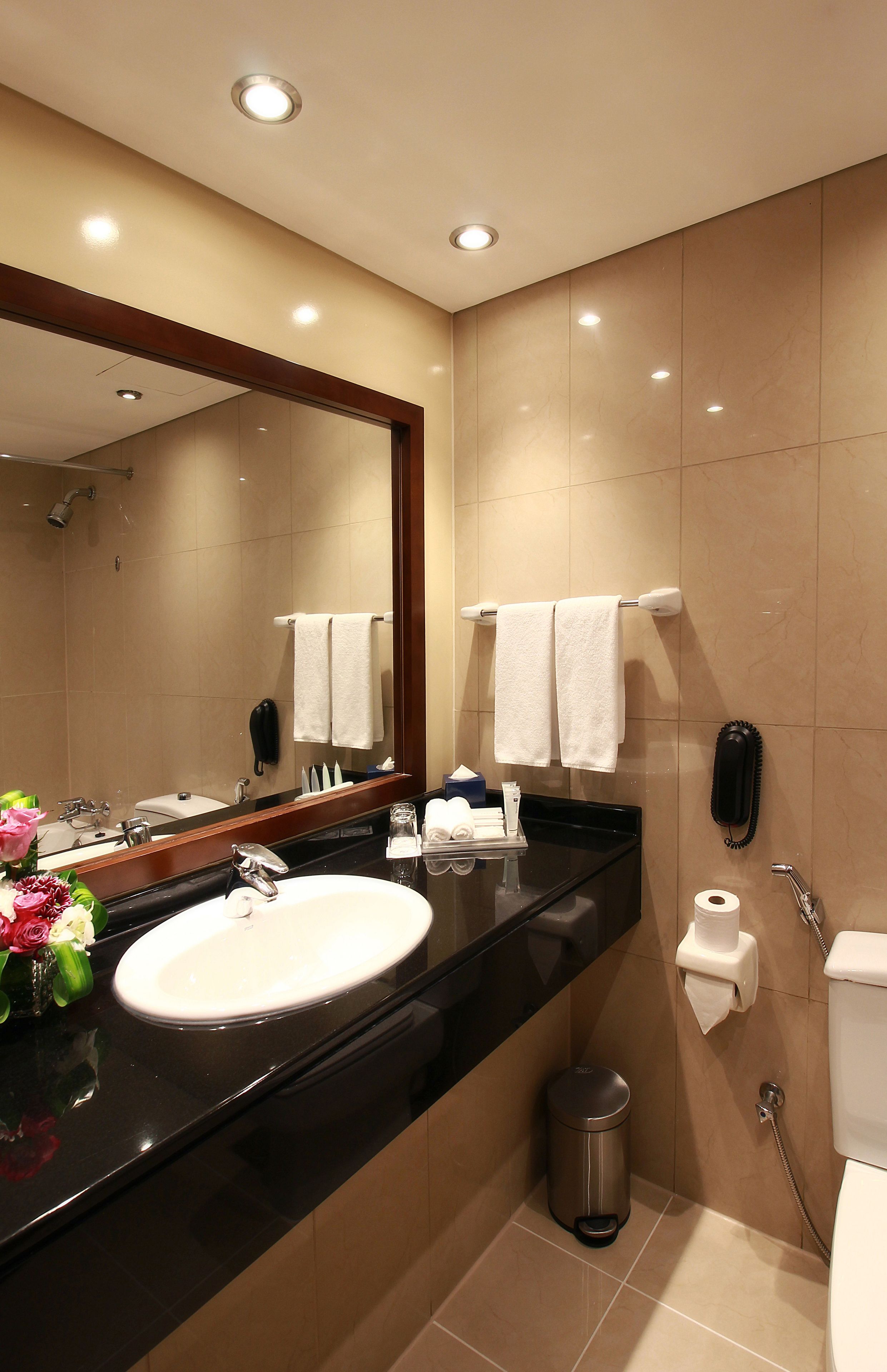 bathtub, free toiletries, hair dryer, bathrobes