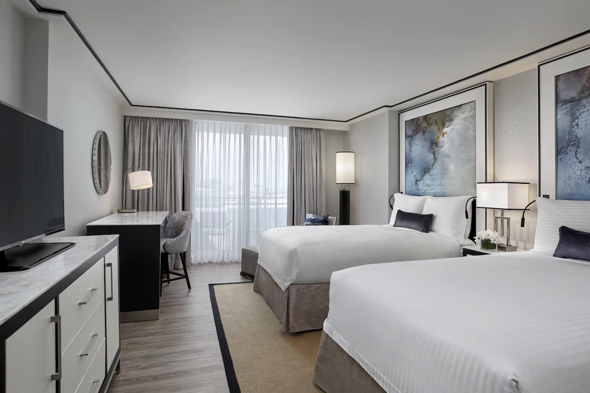 Room, 2 Double Beds, Partial Ocean View | 1 bedroom, premium bedding, down comforters, in-room safe