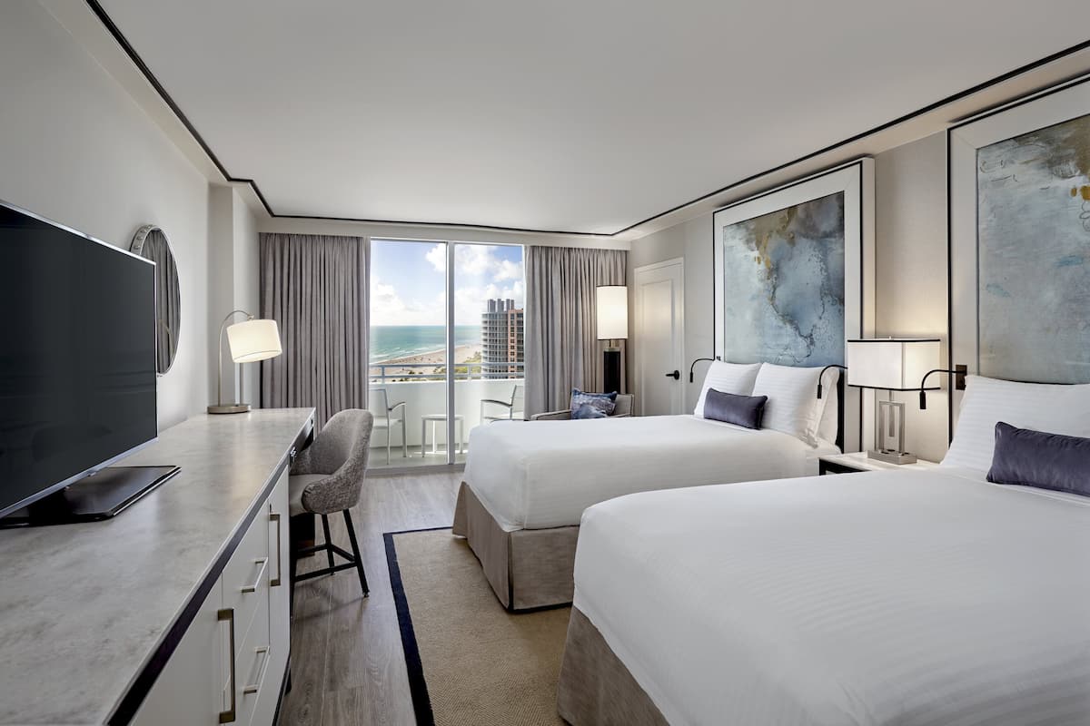 room, 2 double beds, balcony, ocean view | 1 bedroom, premium bedding, in-room safe, desk