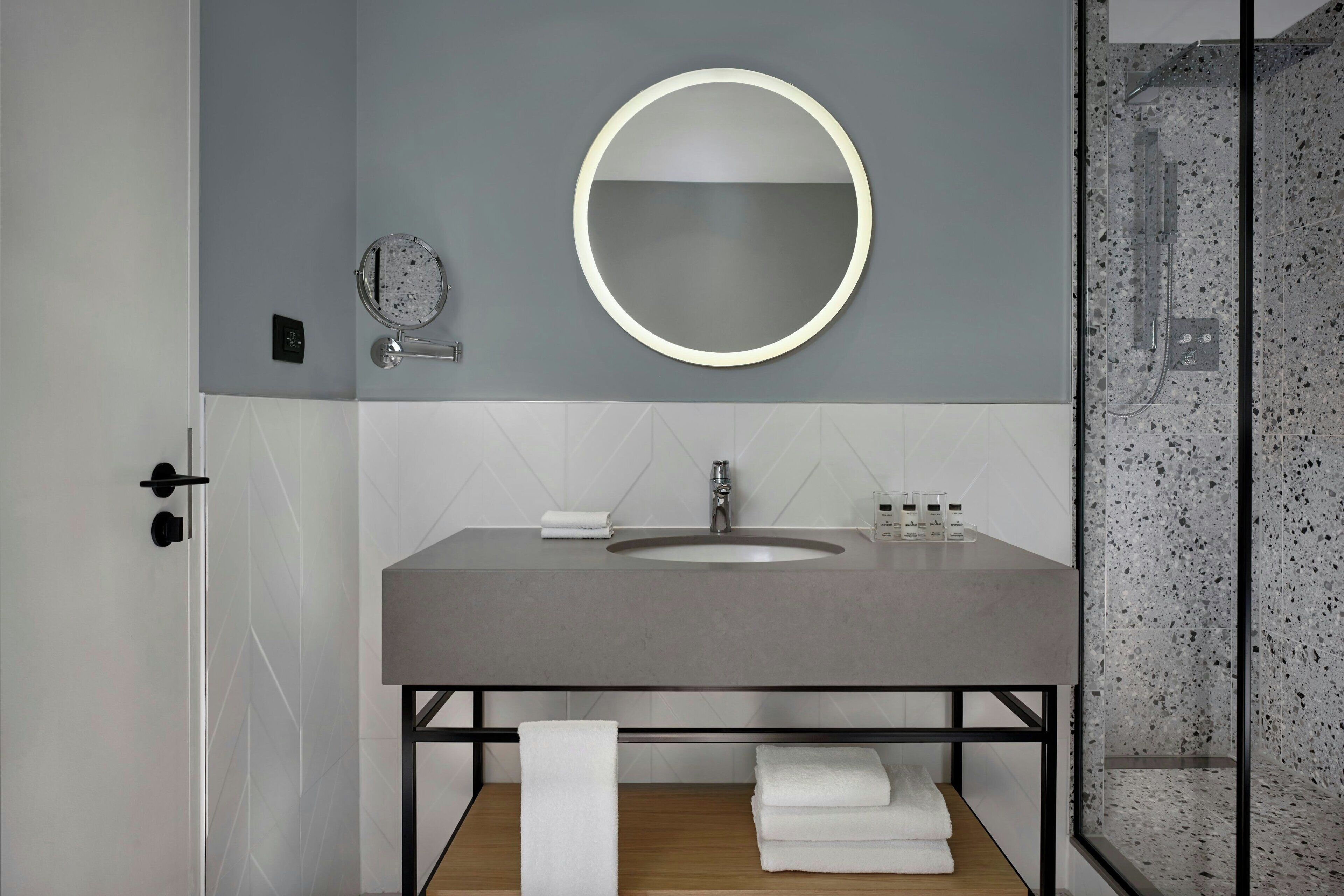 shower, rainfall showerhead, eco-friendly toiletries, hair dryer