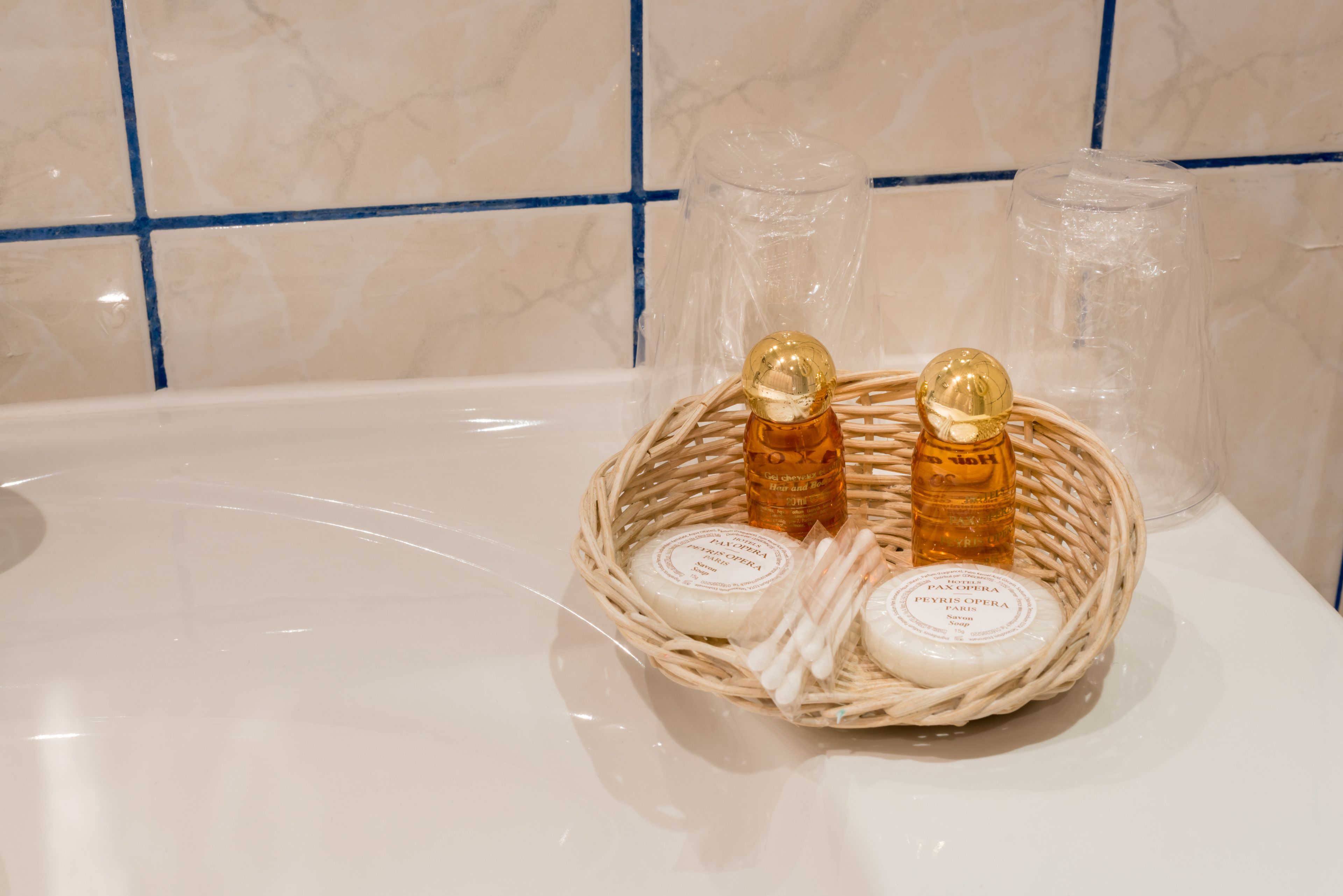 free toiletries, hair dryer, towels