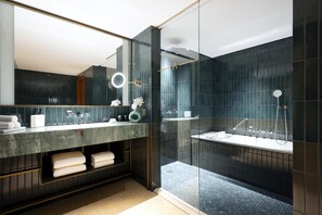 Suite, Multiple Beds | Bathroom | Separate tub and shower, designer toiletries, hair dryer, bathrobes