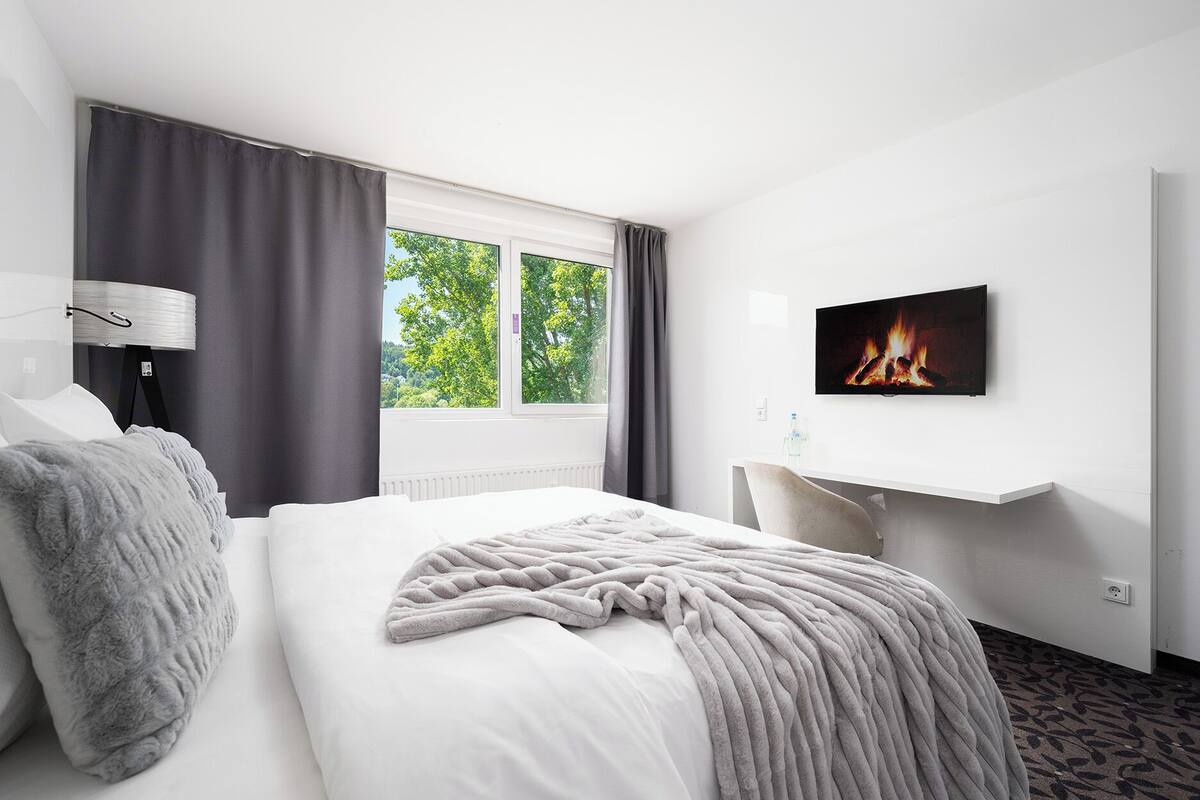 In-room safe, desk, blackout curtains, soundproofing