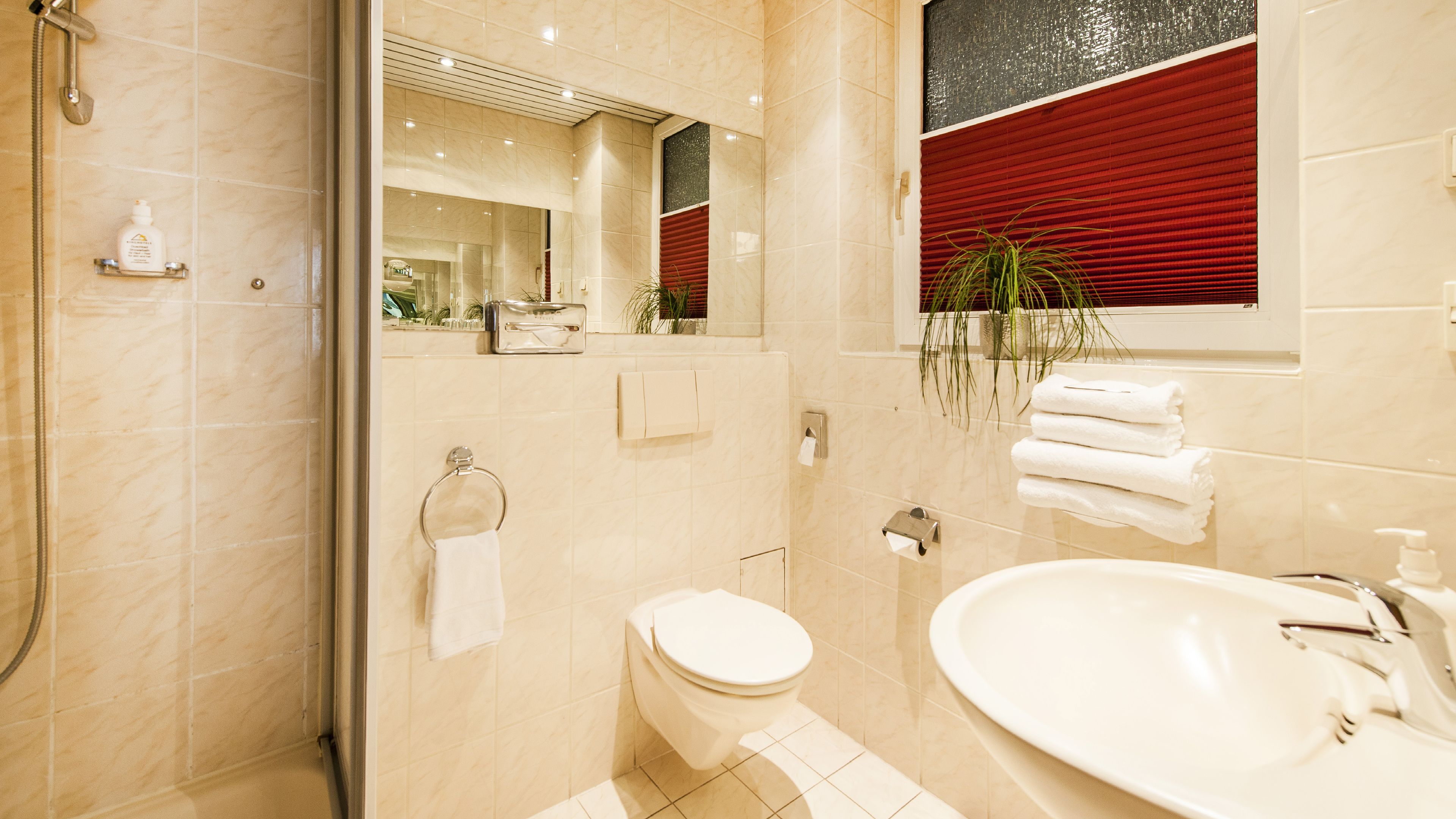 bathroom | hair dryer, towels