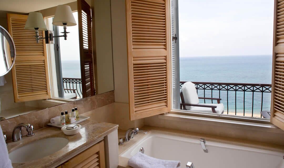 suite (adonis/aphrodite) | bathroom | separate bathtub and shower, deep-soaking bathtub, designer toiletries