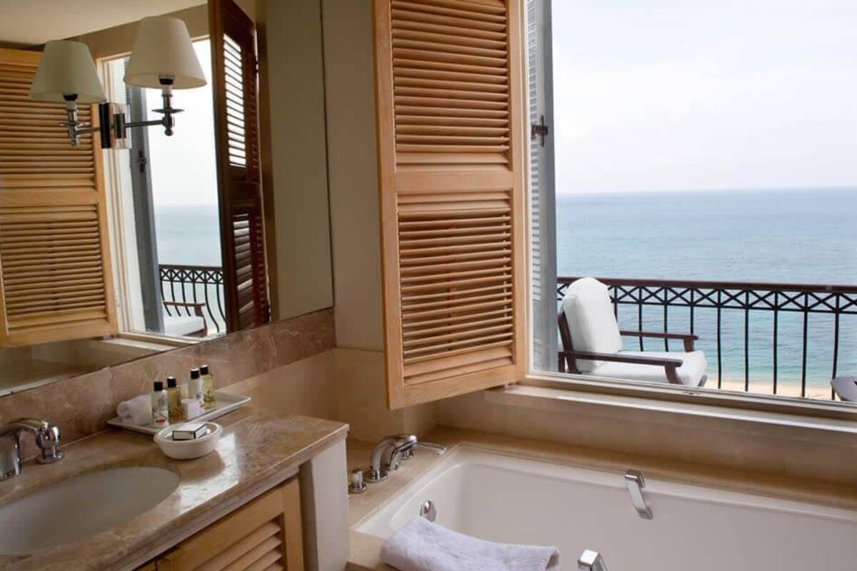 suite (adonis/aphrodite) | bathroom | separate bathtub and shower, deep-soaking bathtub, designer toiletries