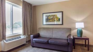 32-inch flat-screen TV with cable channels, TV
