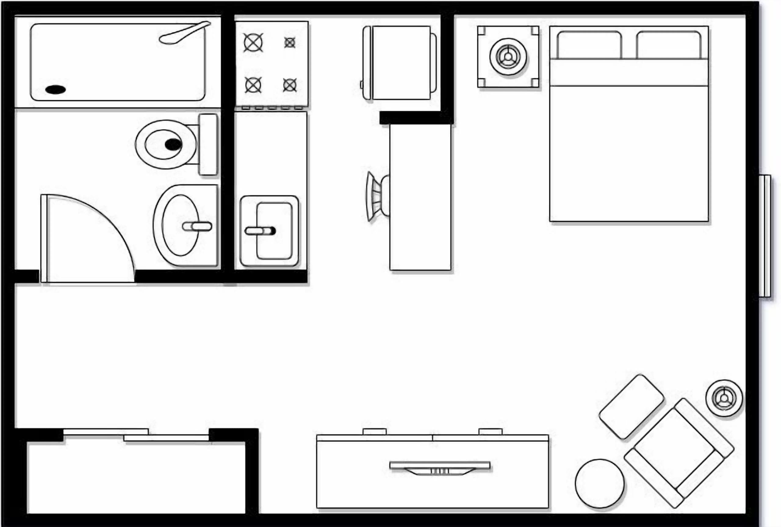 studio suite, non smoking | floor plan