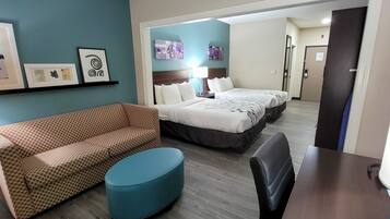 Desk, iron/ironing board, free cots/infant beds, free WiFi