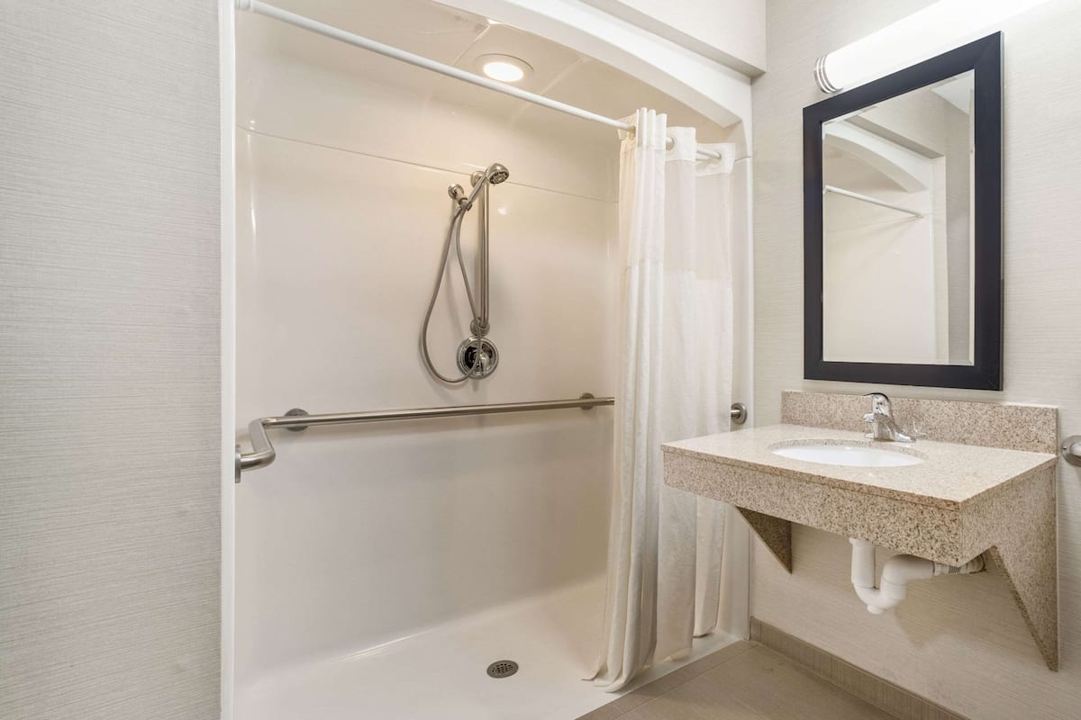 room, 1 king bed, accessible, non smoking | bathroom | free toiletries, hair dryer, towels