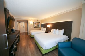 Premium bedding, down comforters, pillowtop beds, in-room safe
