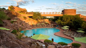 2 outdoor pools, open 7:00 AM to 9:00 PM, pool umbrellas, sun loungers