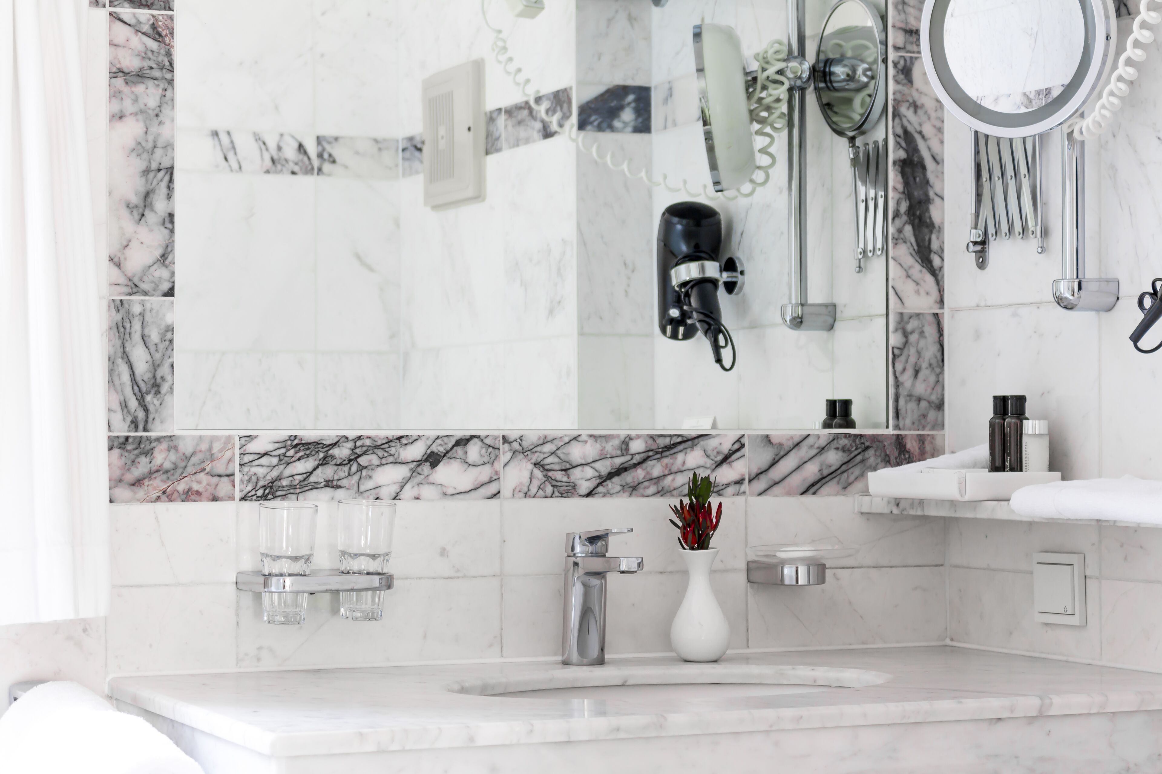 free toiletries, hair dryer, bathrobes, towels