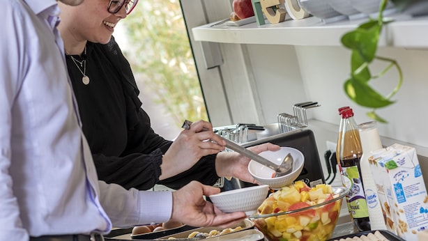 A buffet setup with various food items and condiments. - ibis Styles Strasbourg Stade de la Meinau (Strasbourg)