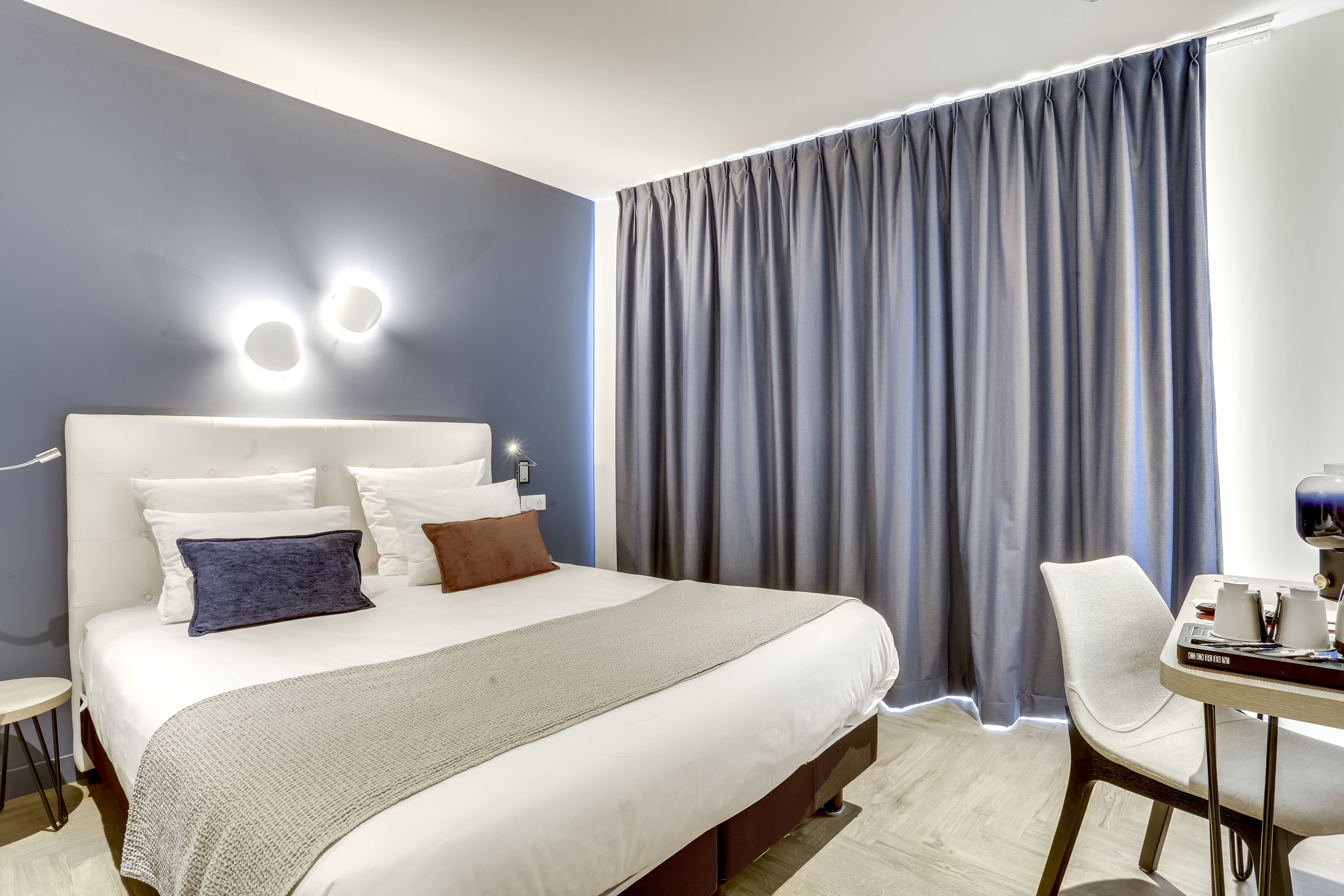 comfort double room | premium bedding, desk, blackout curtains, soundproofing