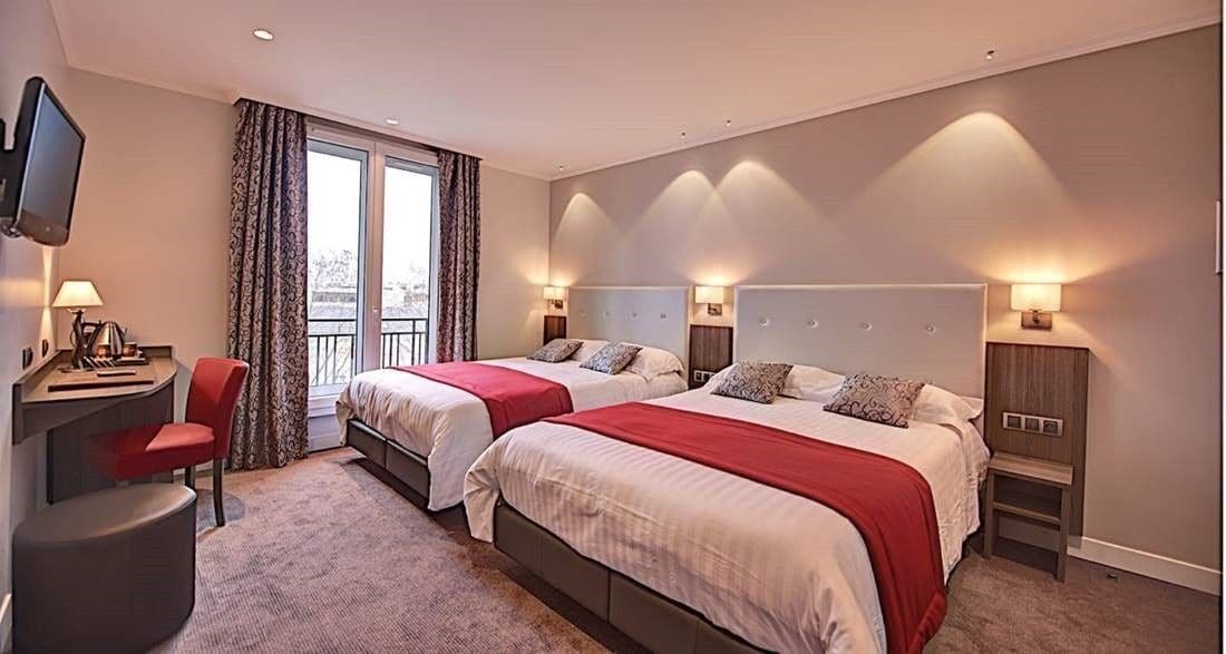 quadruple room | premium bedding, in-room safe, desk, blackout curtains