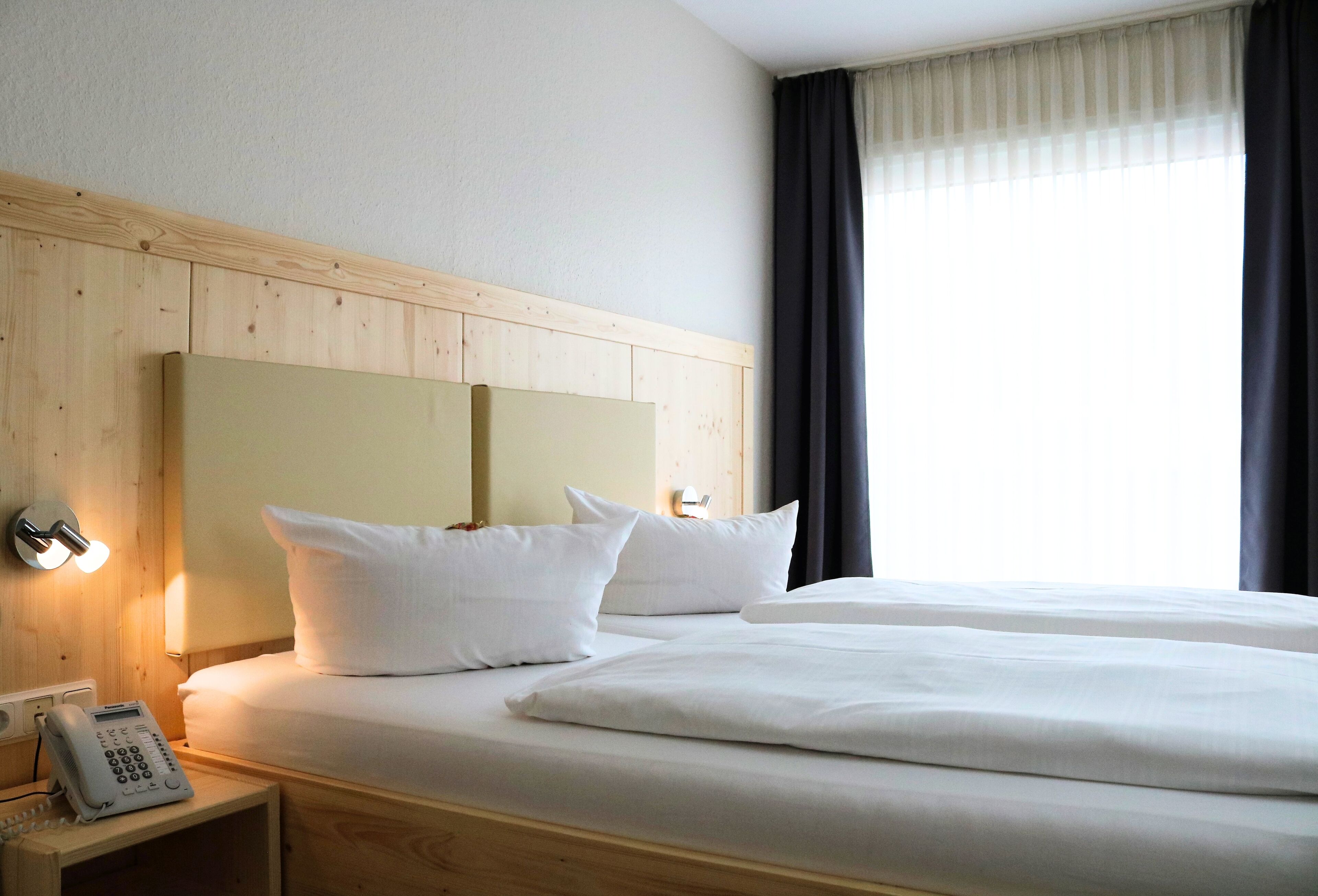 Desk, free WiFi, bed sheets