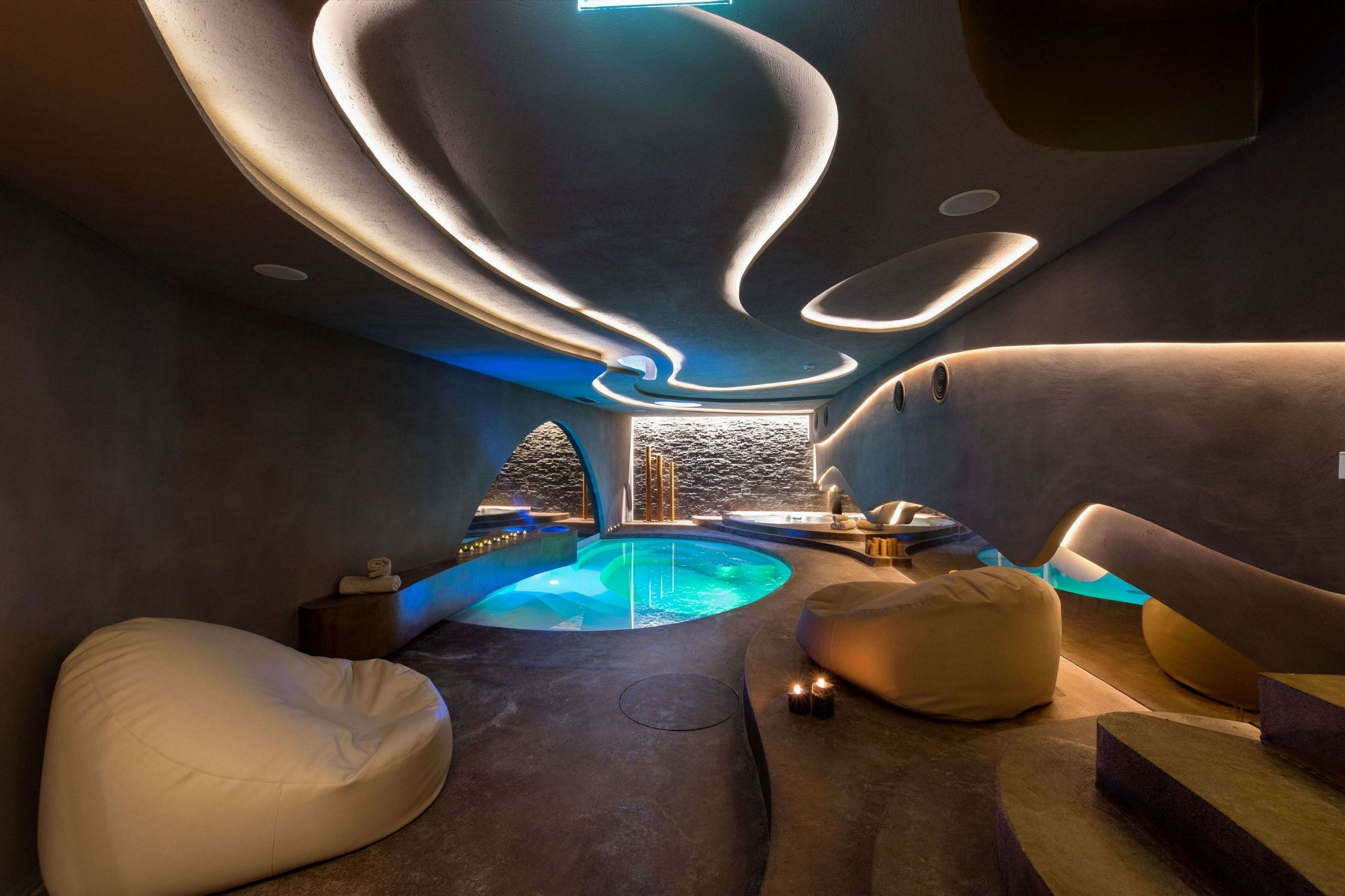 indoor pool, open 8:30 am to 8:00 pm, lifeguards on site