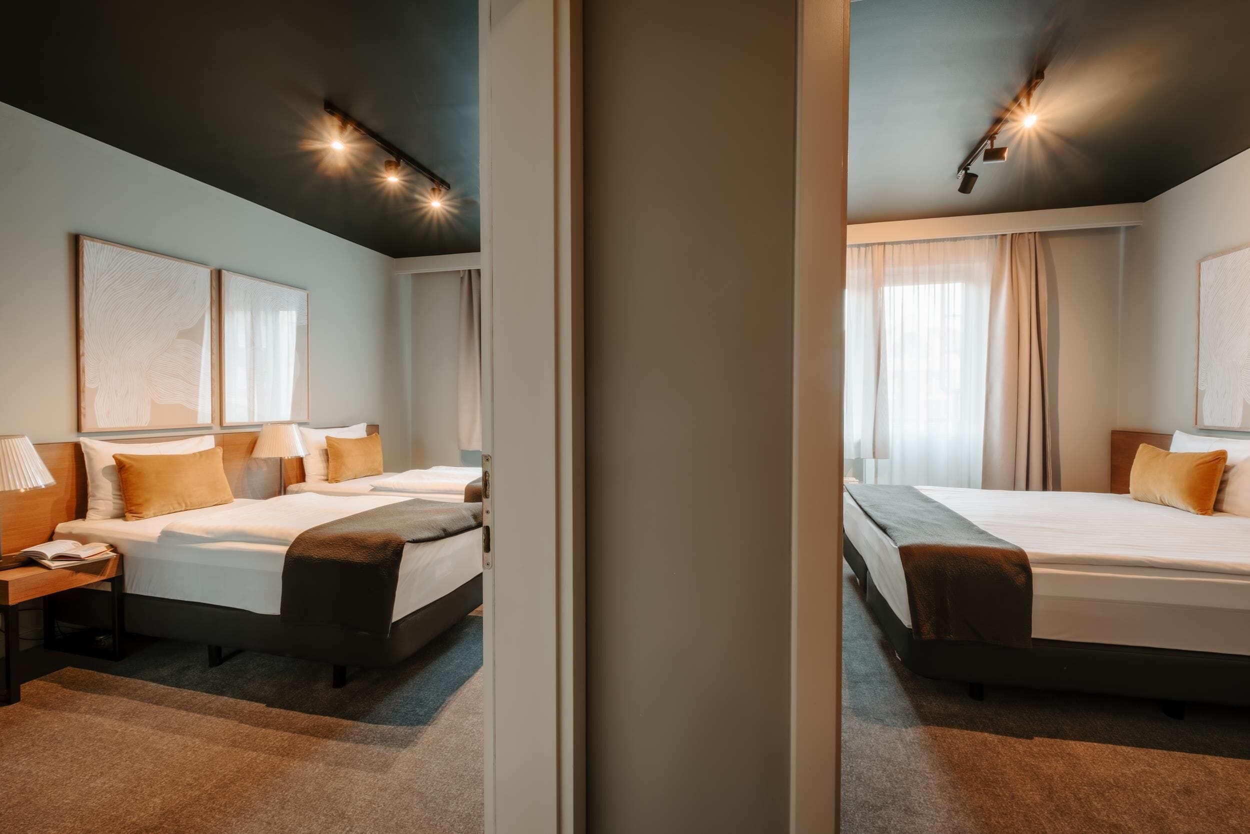 Leilighet, 2 soverom | Allergitestet sengetøy, minibar, safe på rommet og skrivebord