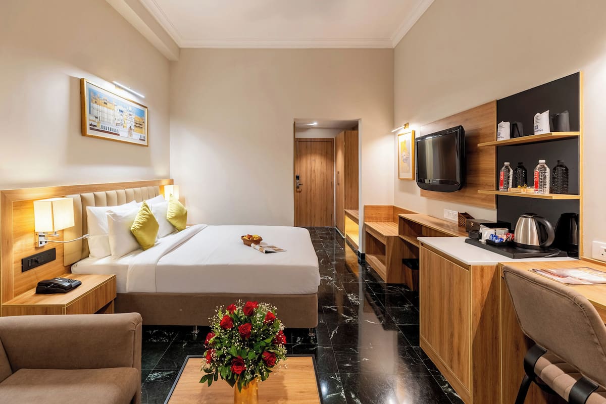1 habitación y ropa de cama de alta calidad