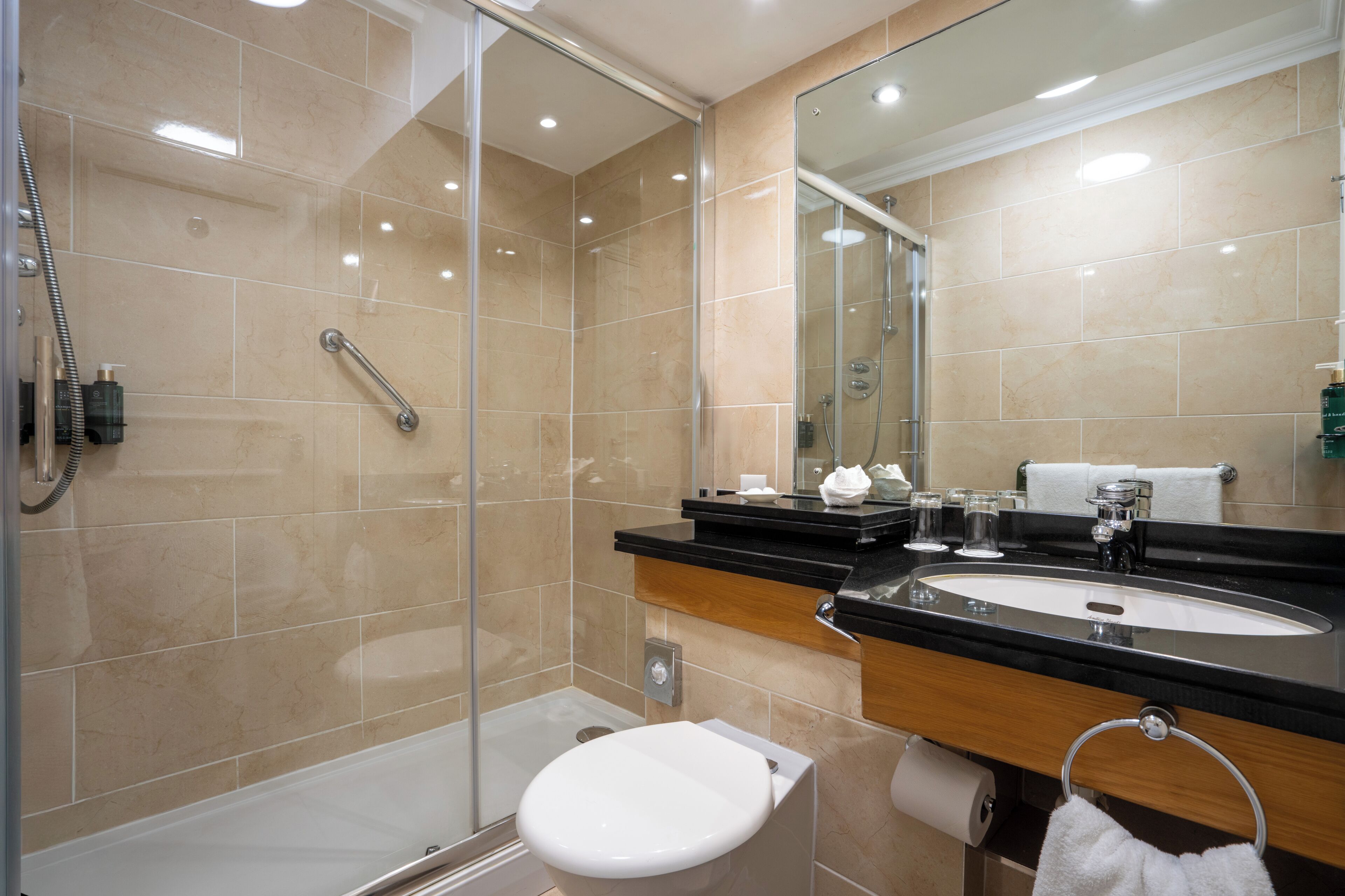 city queen room | bathroom | combined shower/bathtub, free toiletries, hair dryer, towels