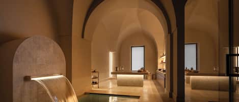 Sauna, hot tub, steam room, massages