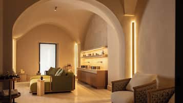 Sauna, hot tub, steam room, massages