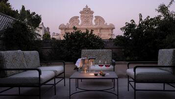 Deluxe Room, Terrace, City View | Premium bedding, down comforters, pillowtop beds, minibar