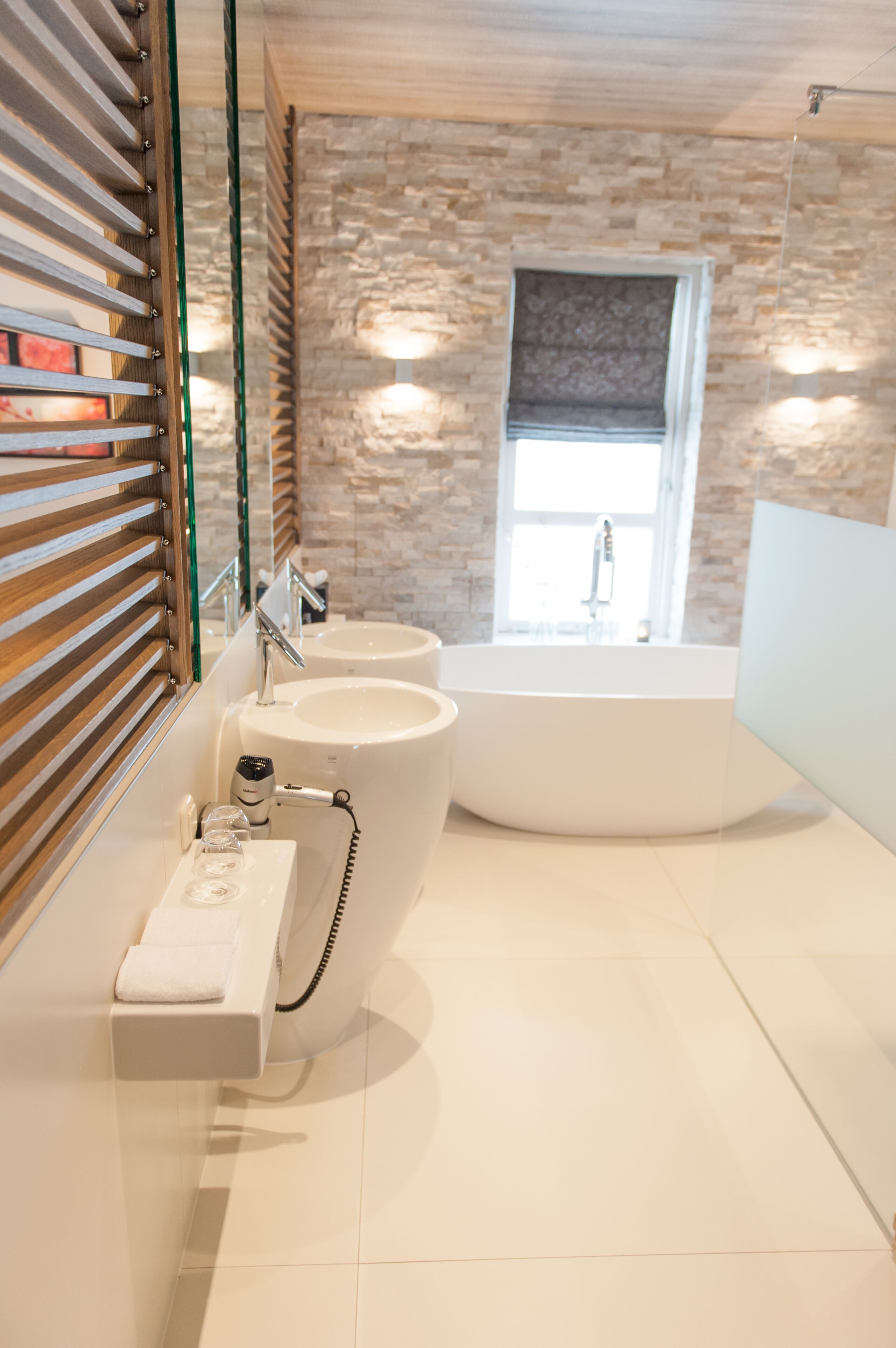 free toiletries, hair dryer, towels, soap