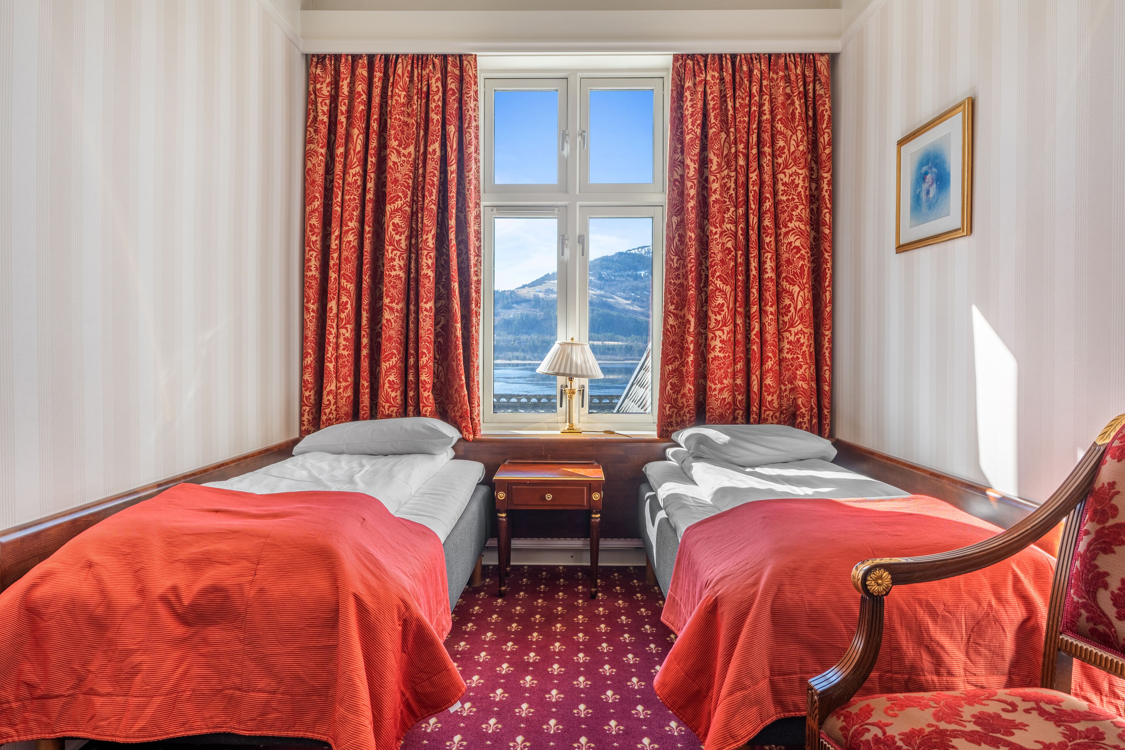 Pillow-top beds, desk, blackout curtains, iron/ironing board