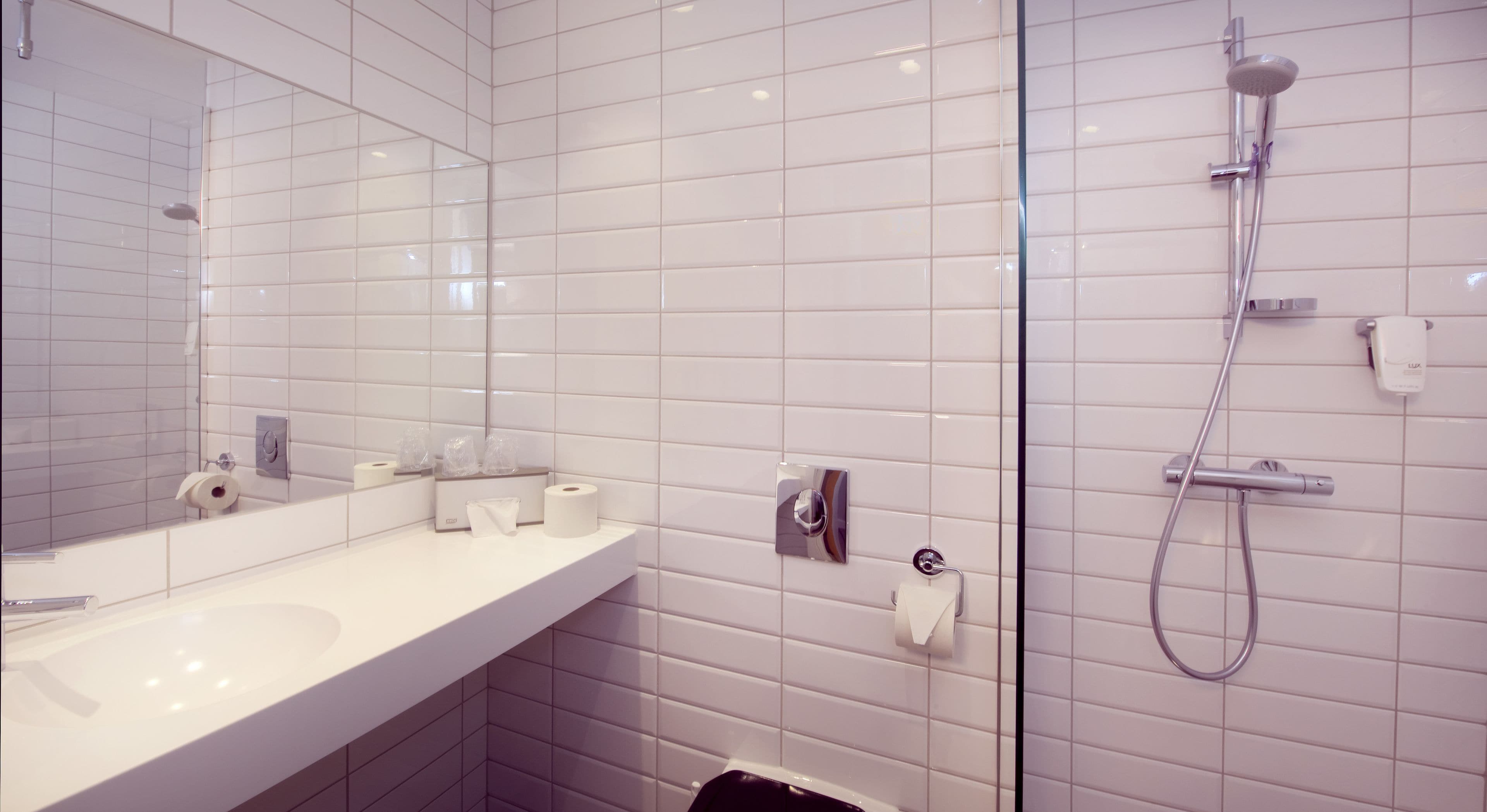 free toiletries, hair dryer, towels