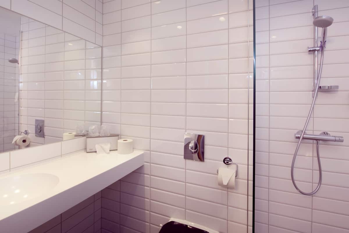 free toiletries, hair dryer, towels