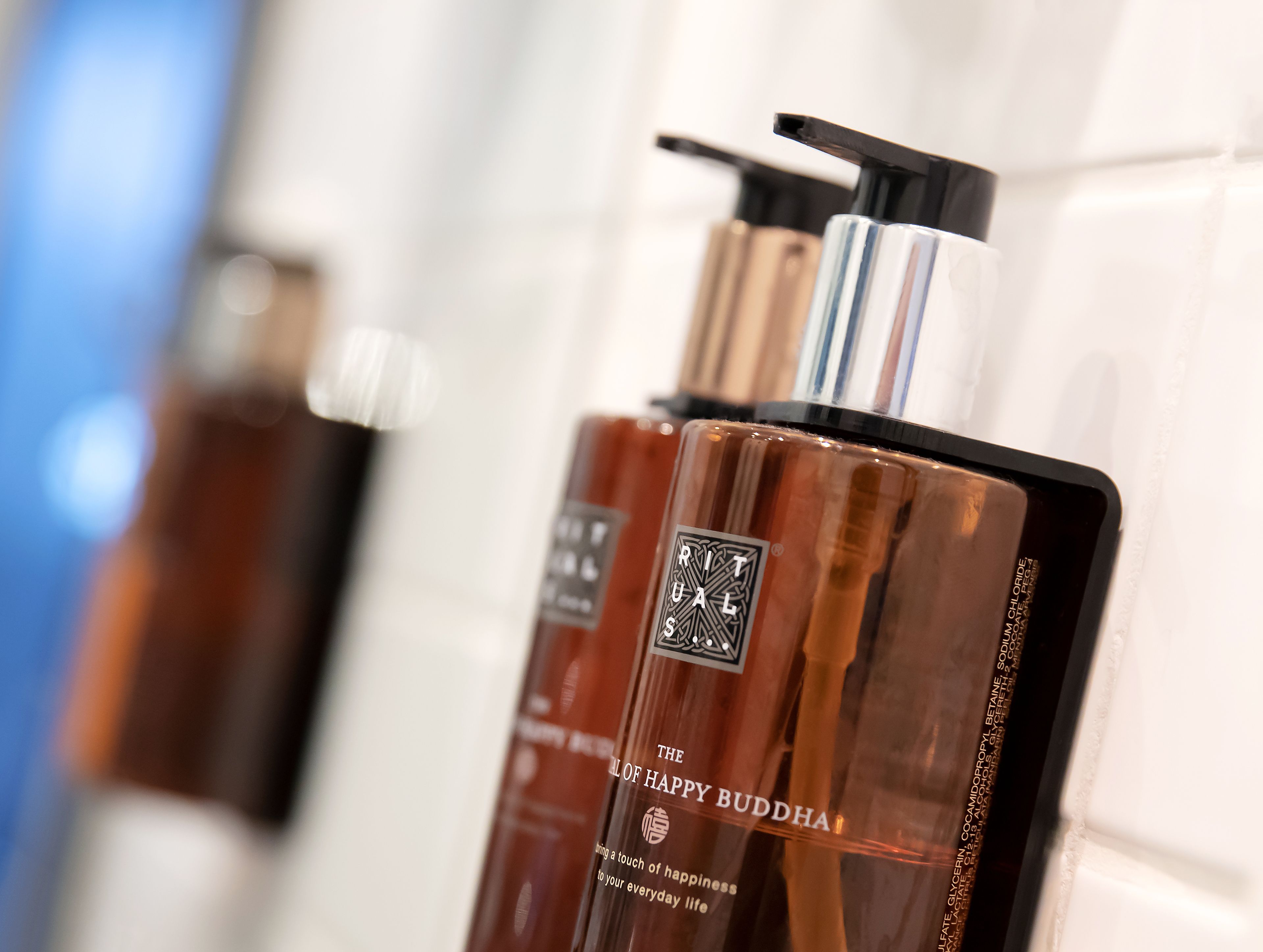 free toiletries, hair dryer, towels