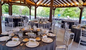 Outdoor banquet area