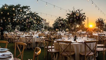 Outdoor banquet area