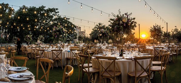 Outdoor banquet area