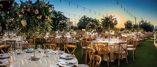 Outdoor banquet area