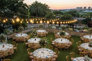 Outdoor banquet area