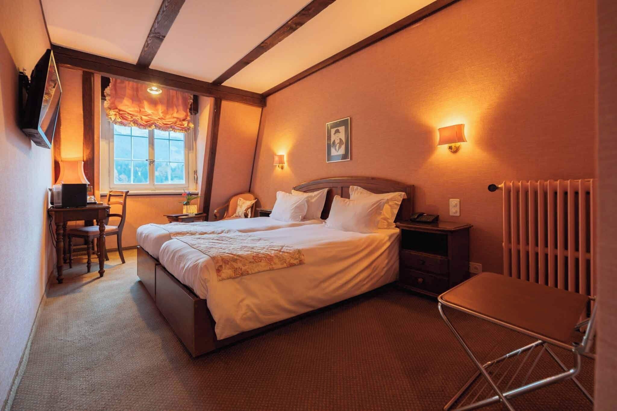 Quarto duplo standard, 2 camas de solteiro, para não fumantes, vista para a montanha | Roupas de cama premium, edredons de pluma, individualmente decorados