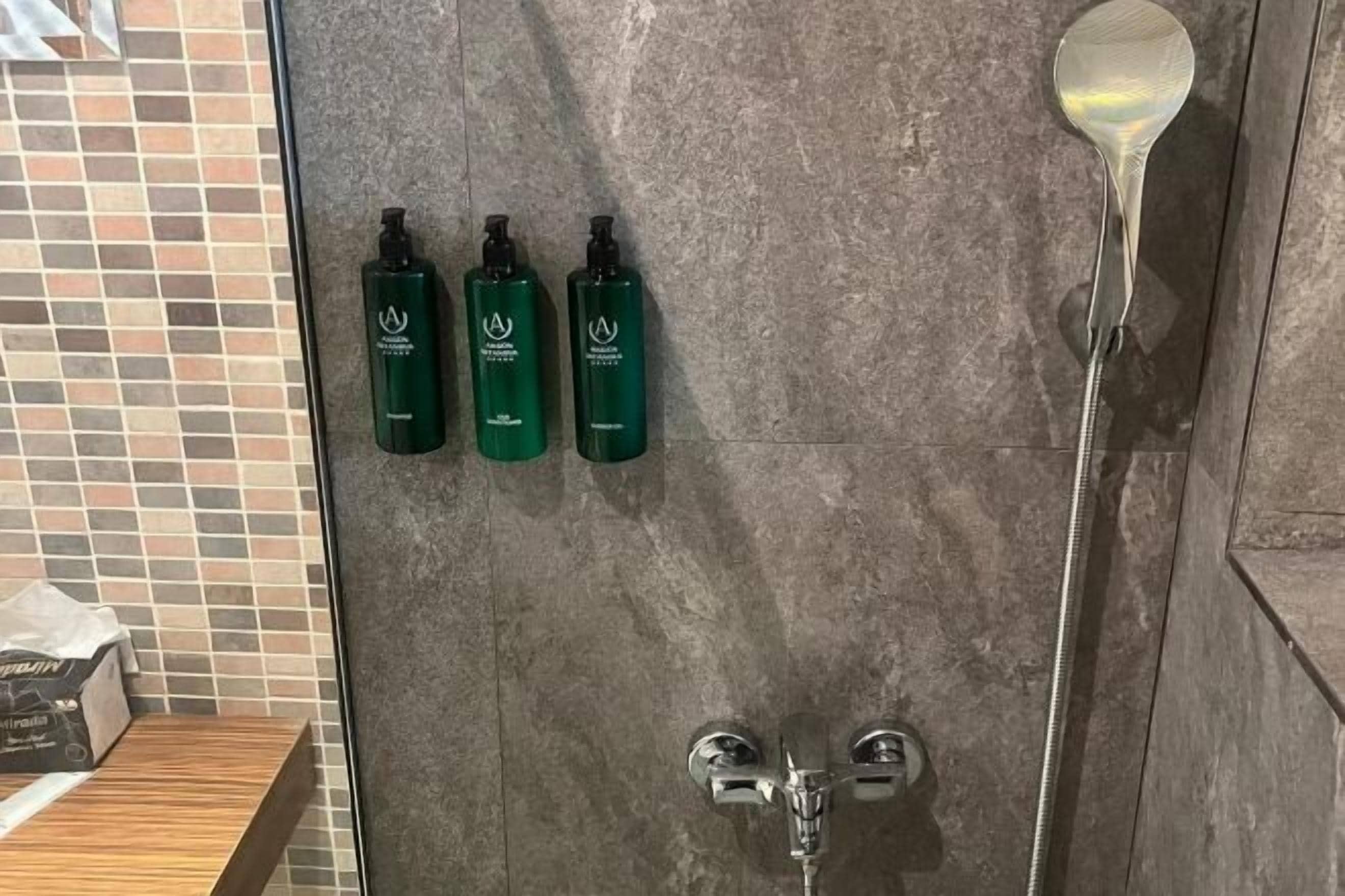 Free toiletries, hair dryer, bathrobes, slippers