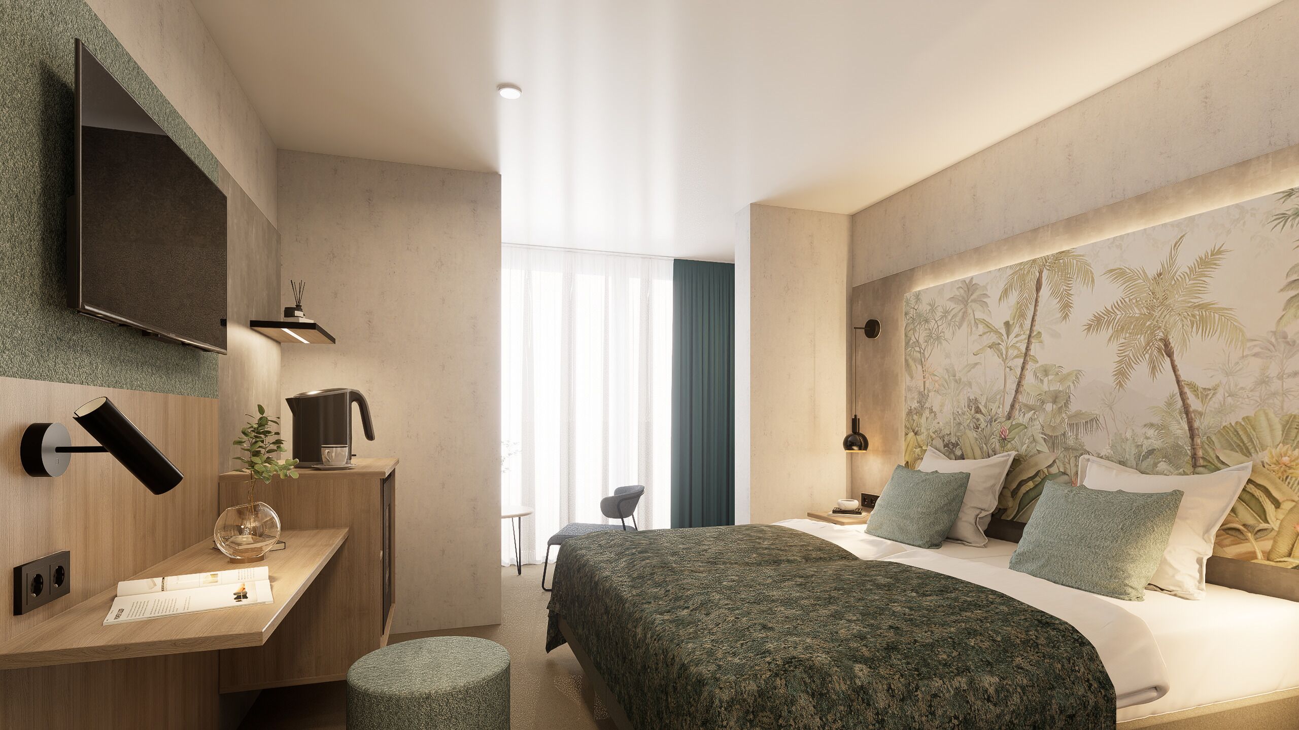 Habitació doble prèmium | 1 dormitori, minibar, caixa forta a l'habitació i escriptori 