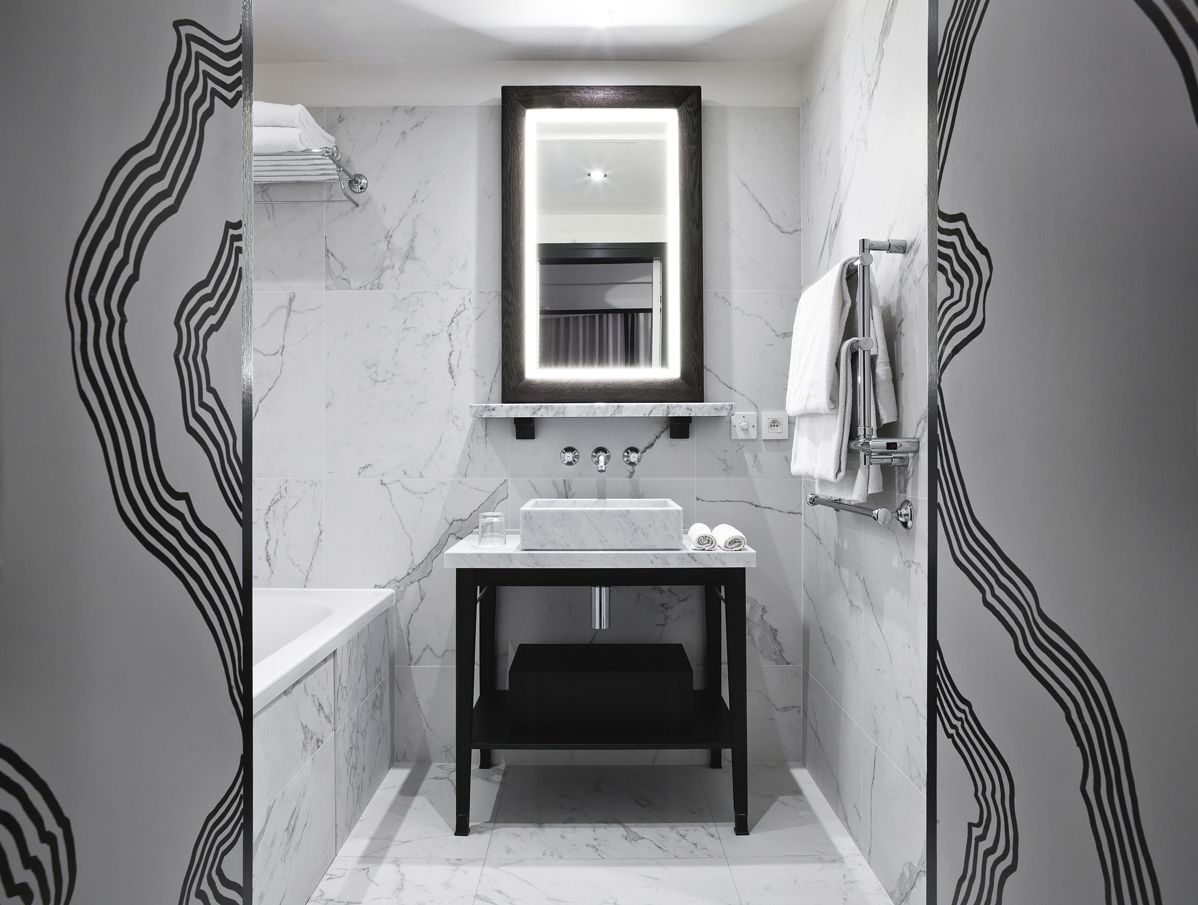 rainfall showerhead, free toiletries, hair dryer, bathrobes