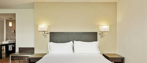 In-room safe, desk, iron/ironing board, cribs (free)
