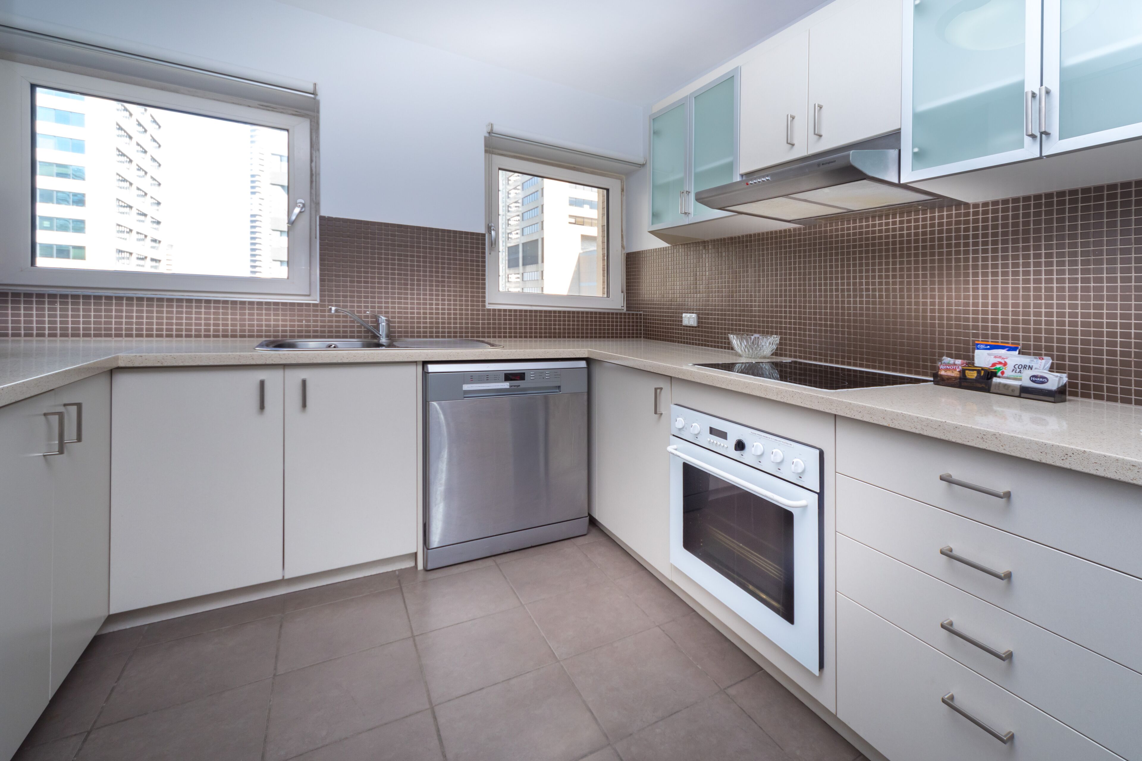 two bedroom front apartment + light breakfast placed in room | private kitchen | fridge, coffee/tea maker