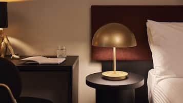 In-room safe, desk, laptop workspace, blackout curtains