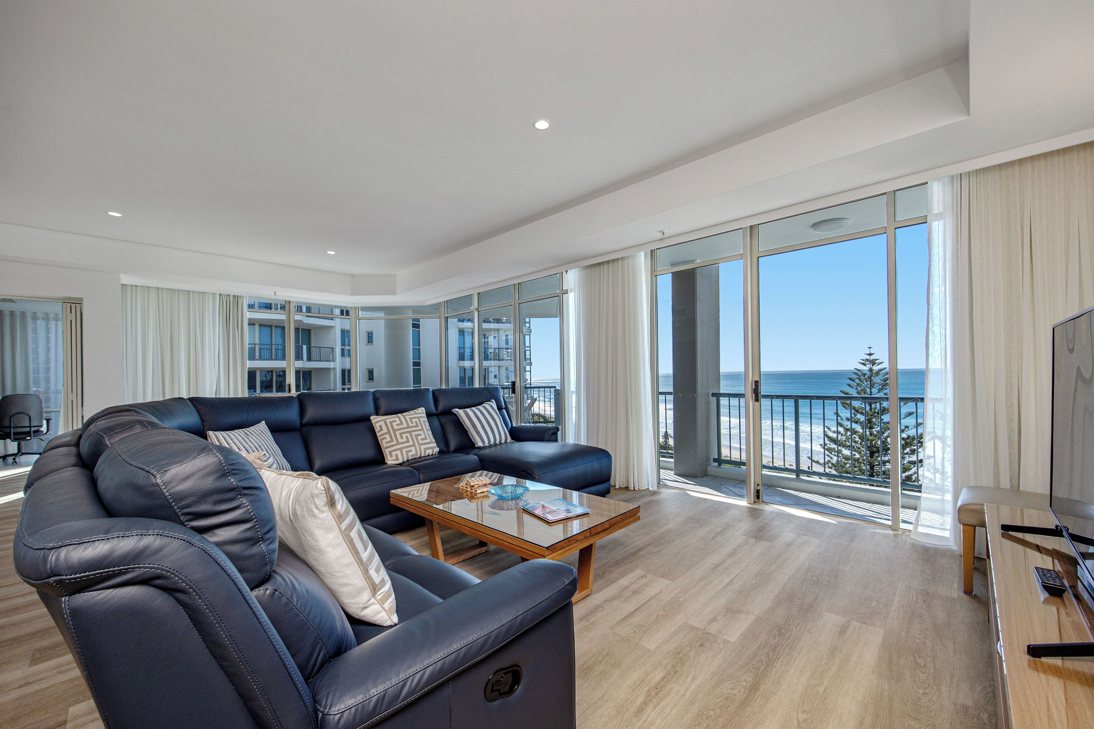 3 Bedrooms Sub Penthouse Apartment with Ocean View | Living area | 55-inch flat-screen TV with cable channels, TV, DVD player