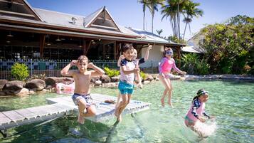 3 outdoor pools, open 8:00 AM to 8:00 PM, pool umbrellas, sun loungers