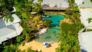 3 outdoor pools, open 8:00 AM to 8:00 PM, pool umbrellas, sun loungers
