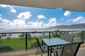 Enjoy a meal or relax on the balcony with a view of the coastal landscape.